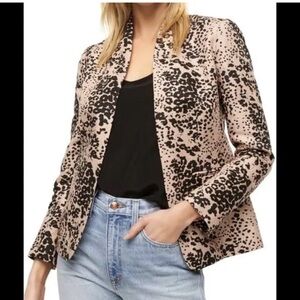 J. Crew Black and Tan Animal Print Blazer